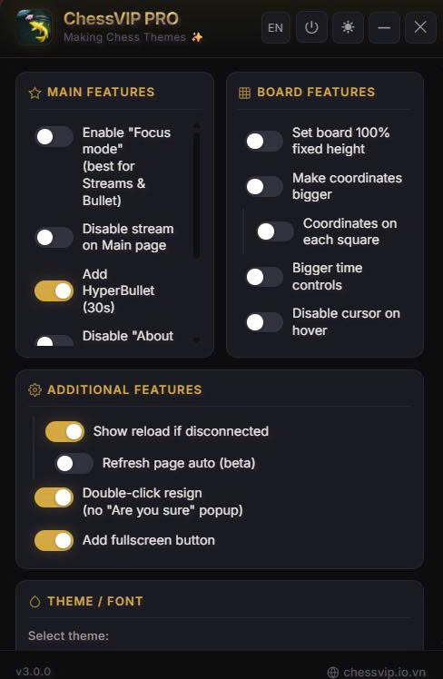 Settings Panel